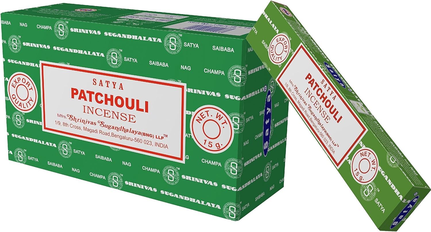 SATYA Nag Champa — Lot de 12 Paquets d'Encens Patchouli
