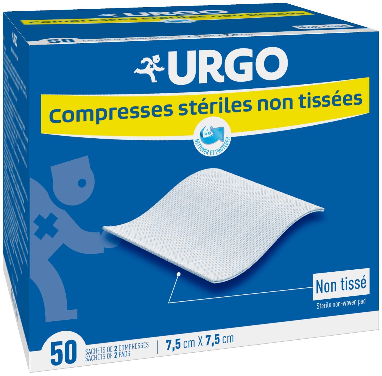 URGO — Compresses stériles non tissées 7,5 x 7,5 cm x50