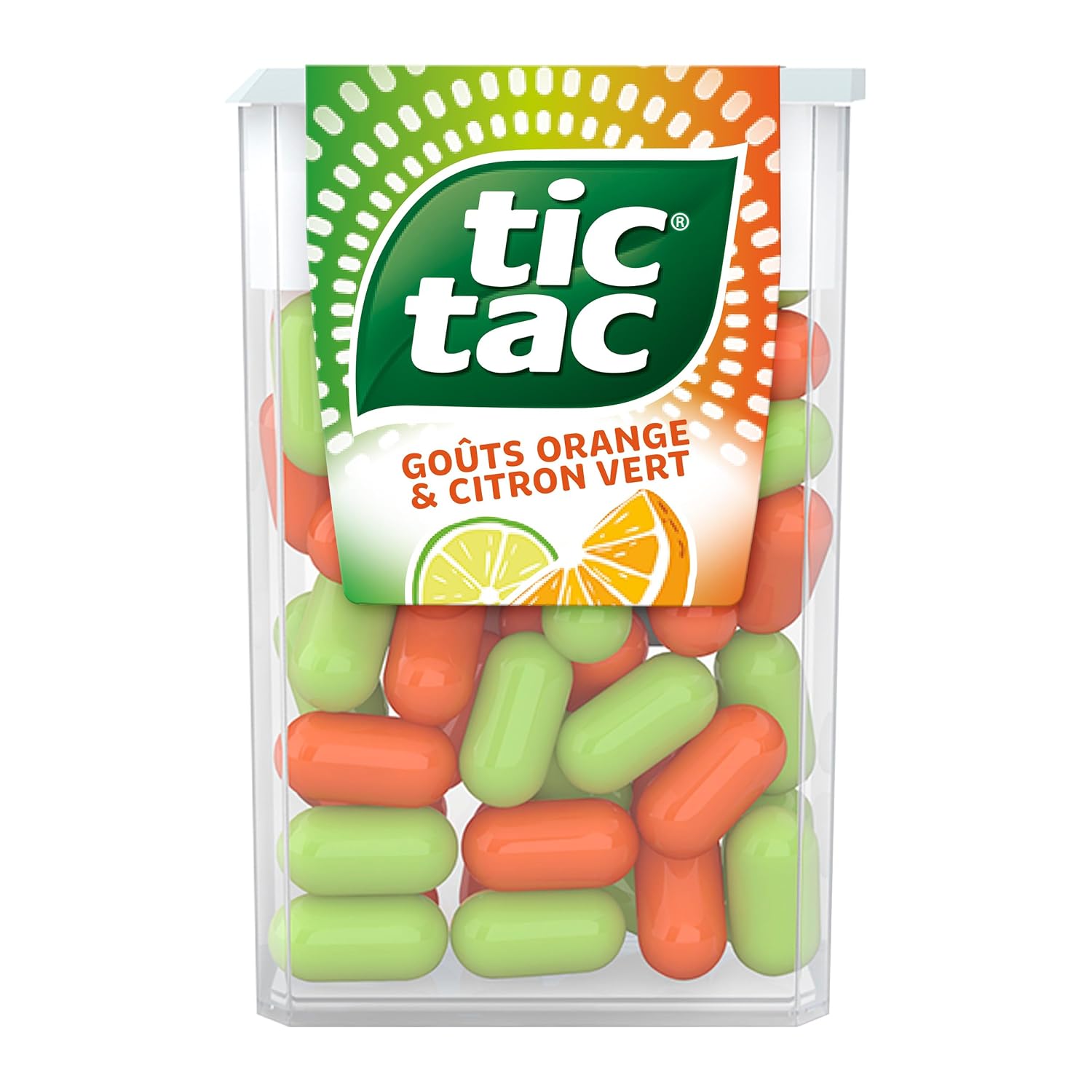 TicTac Duo Goûts Orange et Citron Vert - Bonbons sucrés aux fruits - Format de Poche - 24 boites x 18g – Image 3