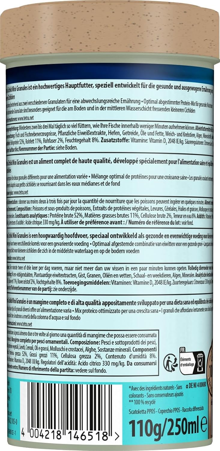 TETRA Cichlid Mini Granules — Aliment complet 250 ml 110 g – Image 6