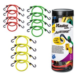 MASTER LOCK — Lot de 12 Tendeurs 60/80/100 cm