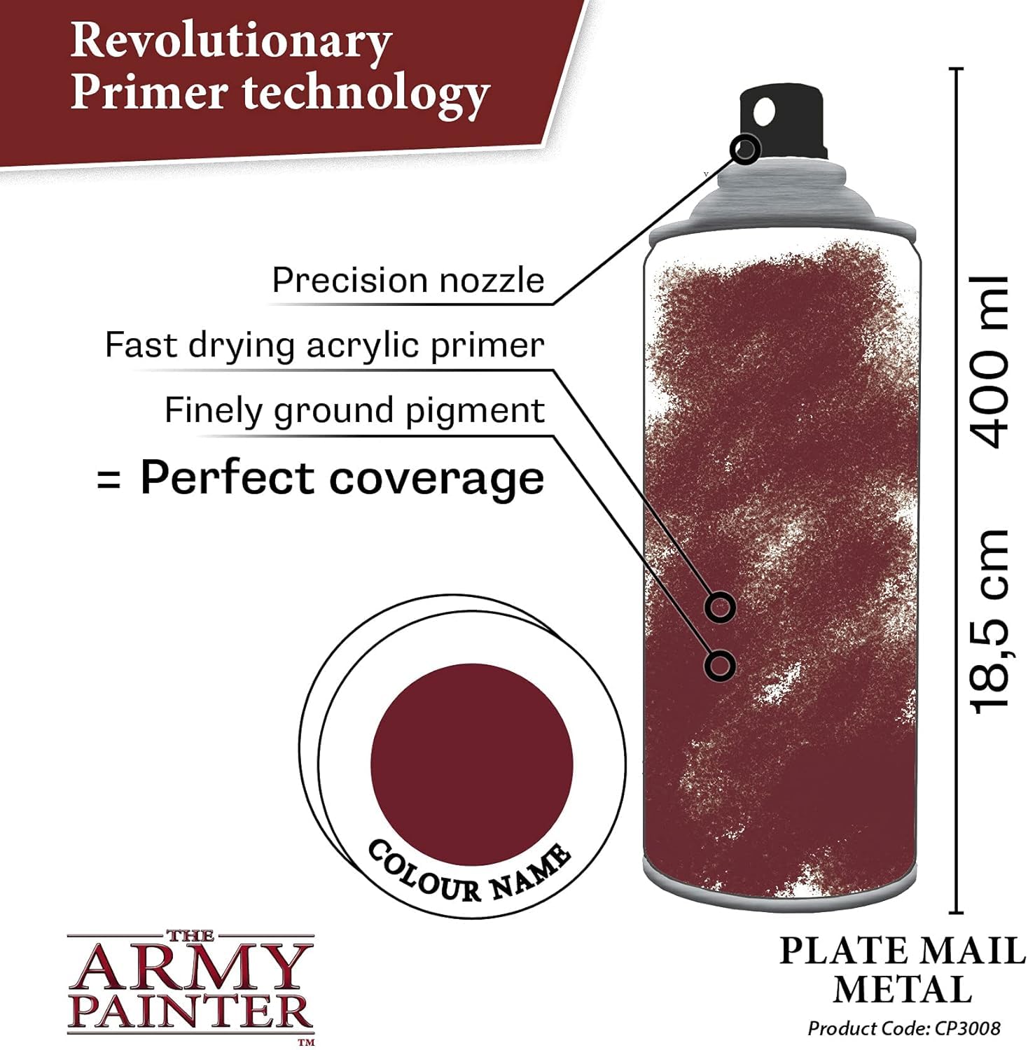 THE ARMY PAINTER Colour Primer Plate Mail Metal — Spray 400 ml – Image 3