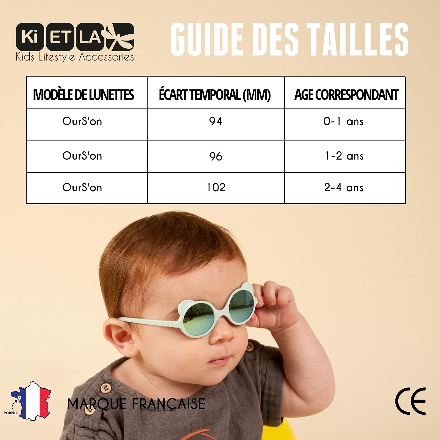 KI ET LA — Lunettes de soleil bébé Ourson 0-4 ans UV – Image 6