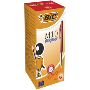 BIC M10 Original — Boîte de 50 Stylos-Bille Rouges 1,0 mm