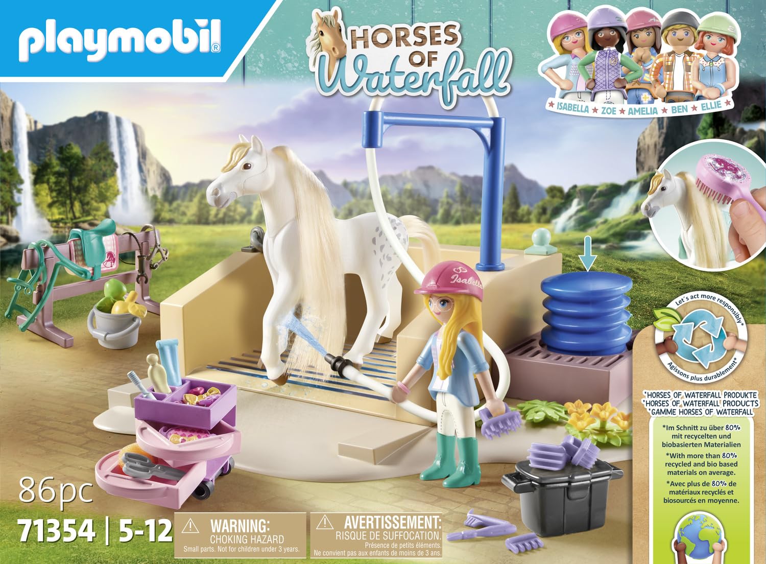 PLAYMOBIL Horses of Waterfall — Isabella & Lionne avec aire de lavage – Image 45