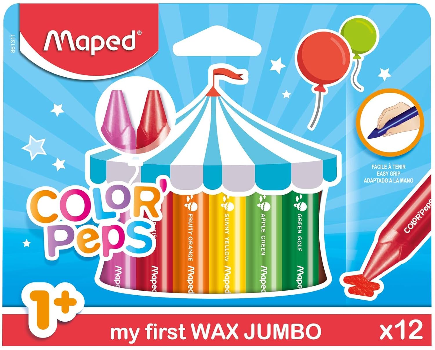 MAPED Color'Peps Wax Jumbo — 12 Craies grasses