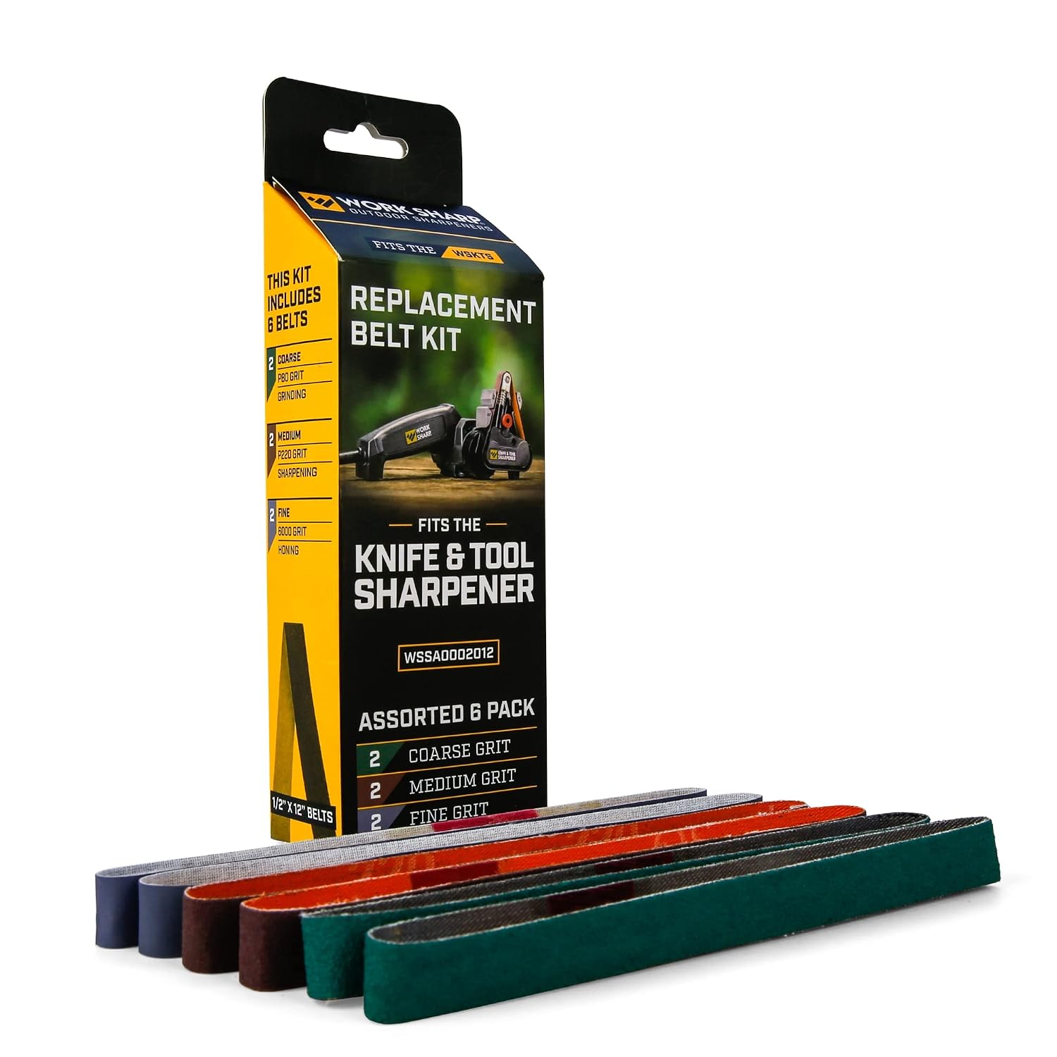 WORK SHARP — Kit de 6 courroies d’affûtage assorties