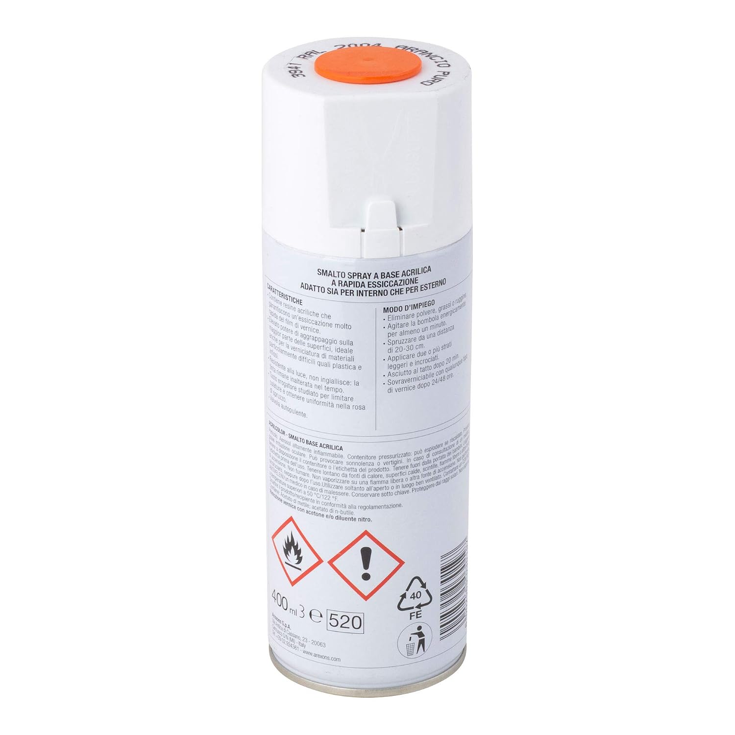 AREXONS — Spray émail acrylique orange 400 ml – Image 3