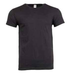Fruit of the Loom T-shirt pour homme 100 % coton – T-shirt Iconic T avec anneau en coton filé – Léger, aéré et doux – Taille haute, Noir (1 pièce), L