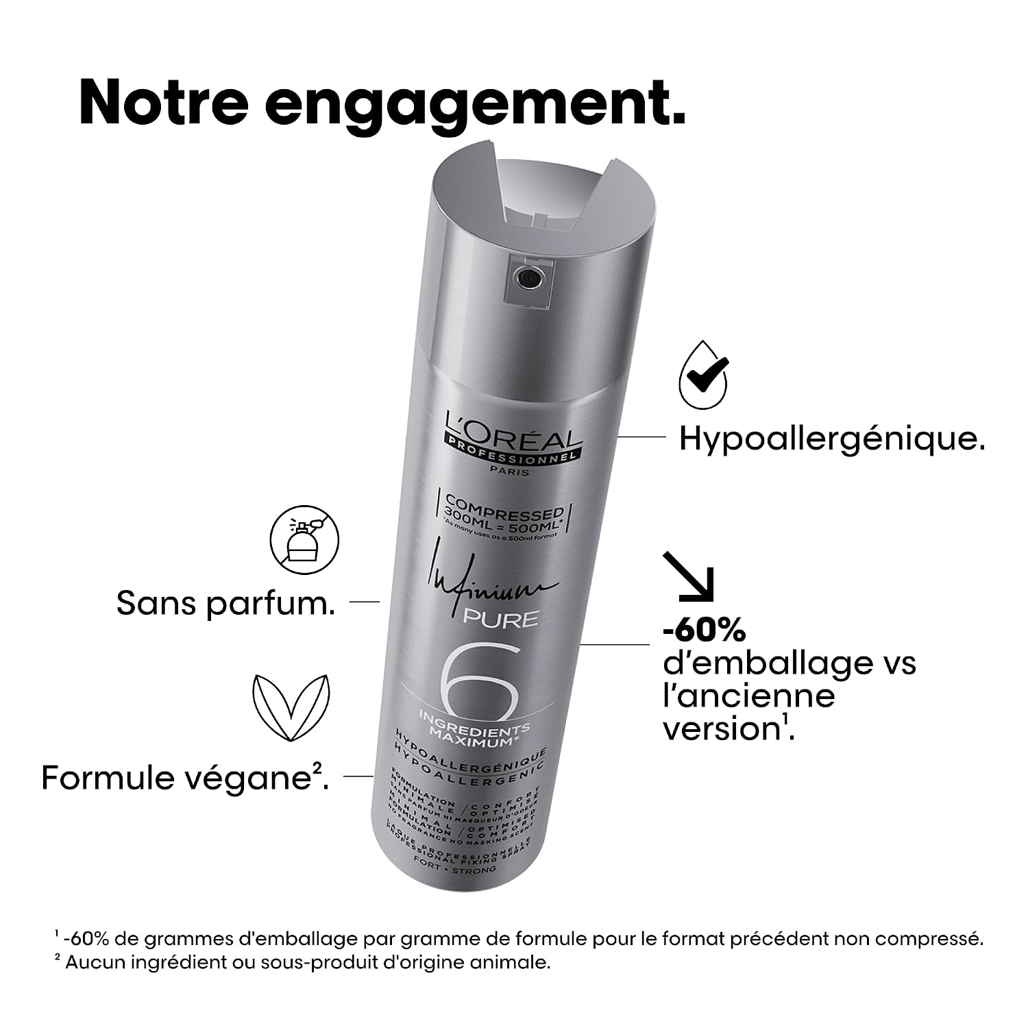 L'OREAL PROFESSIONNEL — Laque Infinium Pure fixation forte 300 ml – Image 4