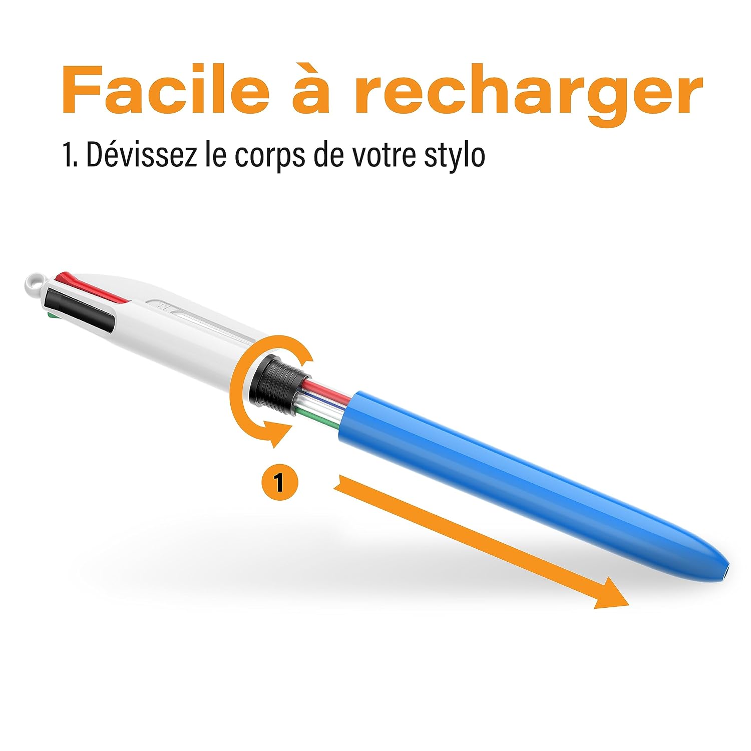 BIC 4 Couleurs - Recharges pour Stylo-Bille - Pointe Moyenne (1,0 mm) – Encre Verte, Lot Economique de 50 – Image 14