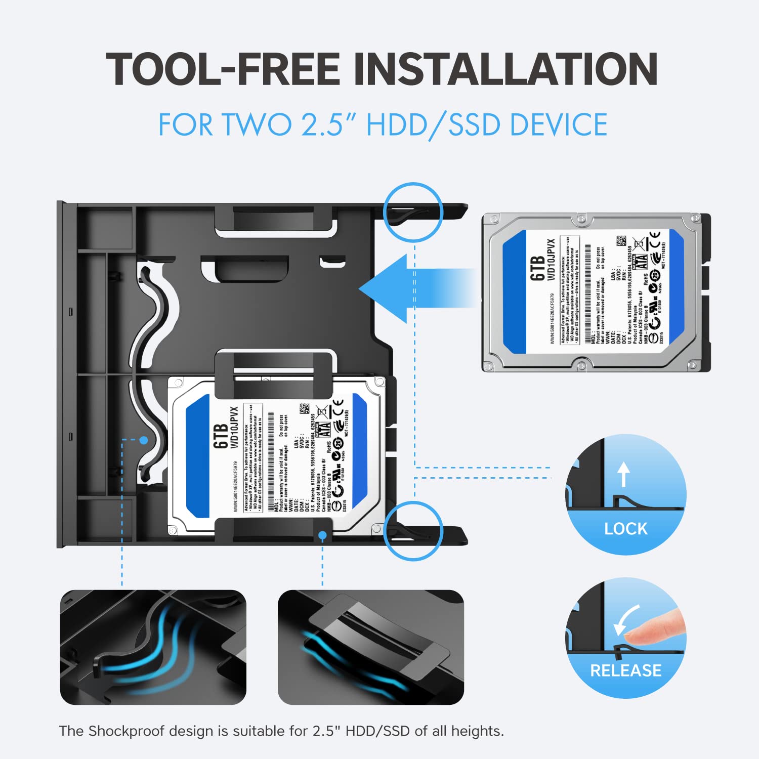 GRAUGEAR G-CV-235T525 — Cadre de montage 2x2,5" + 1x3,5 – Image 6