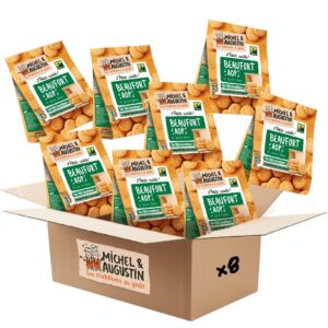 Michel & Augustin – Petits Sablés Salés au Beaufort AOP et Poivre Blanc – Biscuits Apéritifs Gourmands – Fabriqués en France – 100g x 8