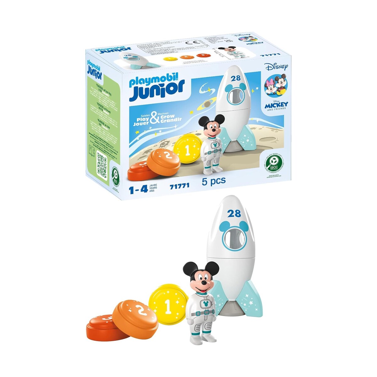 PLAYMOBIL Junior 71771 — Mickey astronaute avec fusée