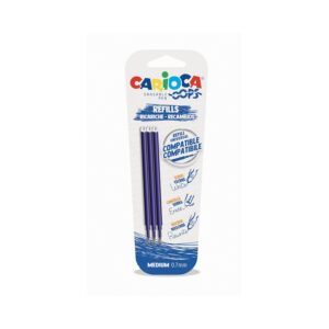 CARIOCA OOPS — Lot de 3 Recharges Bleues 0,7 mm