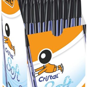 BIC Cristal Soft — Boîte de 50 Stylos-Bille 1,2 mm Noir