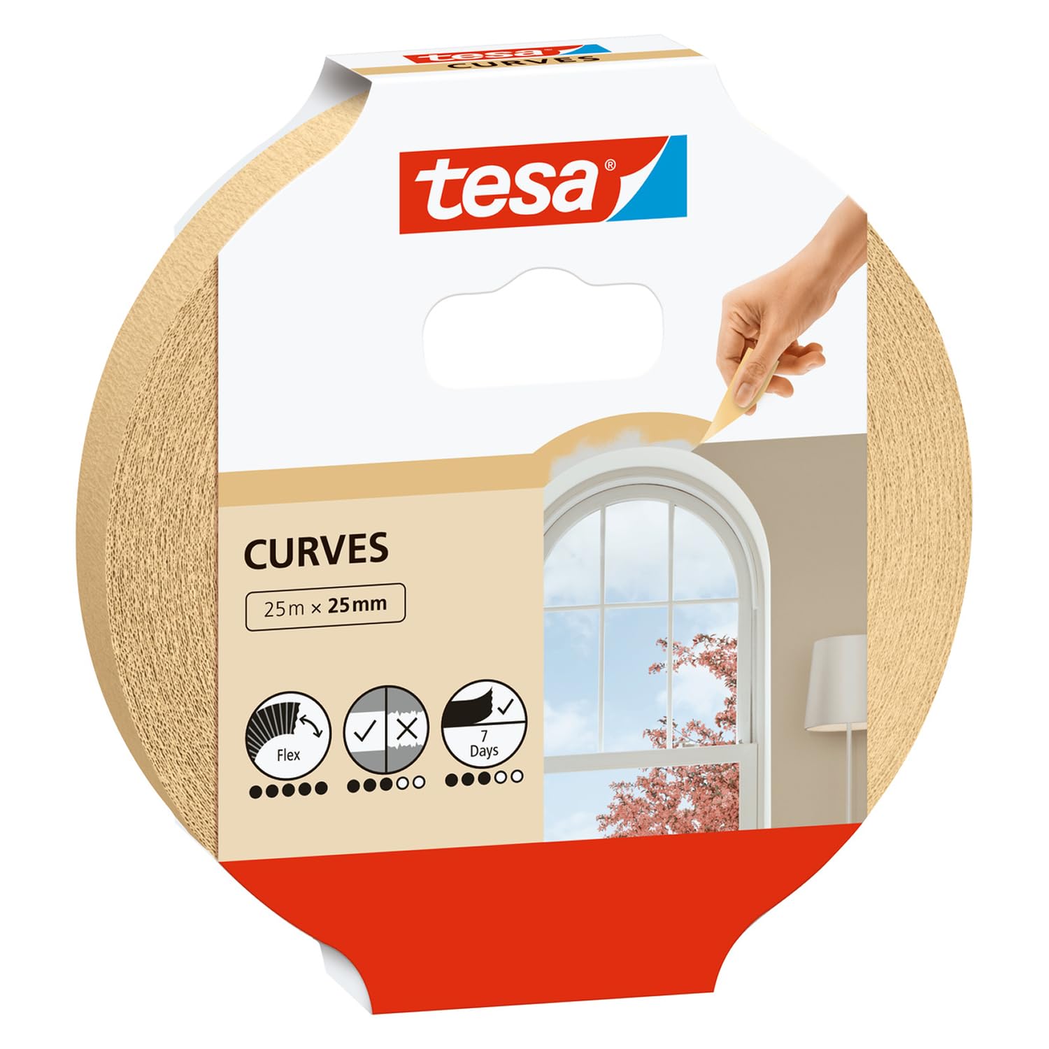 TESA — Ruban de masquage spécial courbes 25 m x 25 mm
