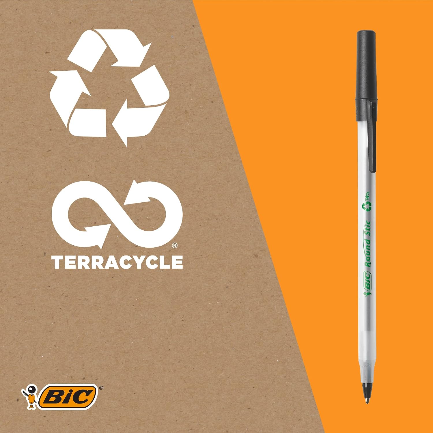 BIC Round Stic ECOlutions — Boîte de 60 Stylos-Bille Bleus – Image 16