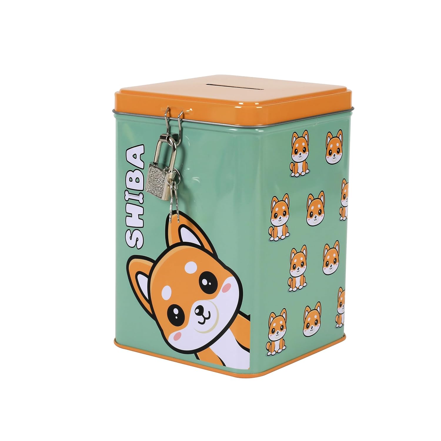 I-TOTAL — Tirelire en métal avec cadenas Shiba – Image 2