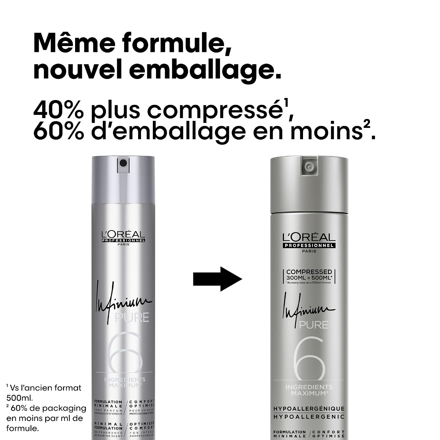 L'OREAL PROFESSIONNEL — Laque Infinium Pure fixation forte 300 ml – Image 3