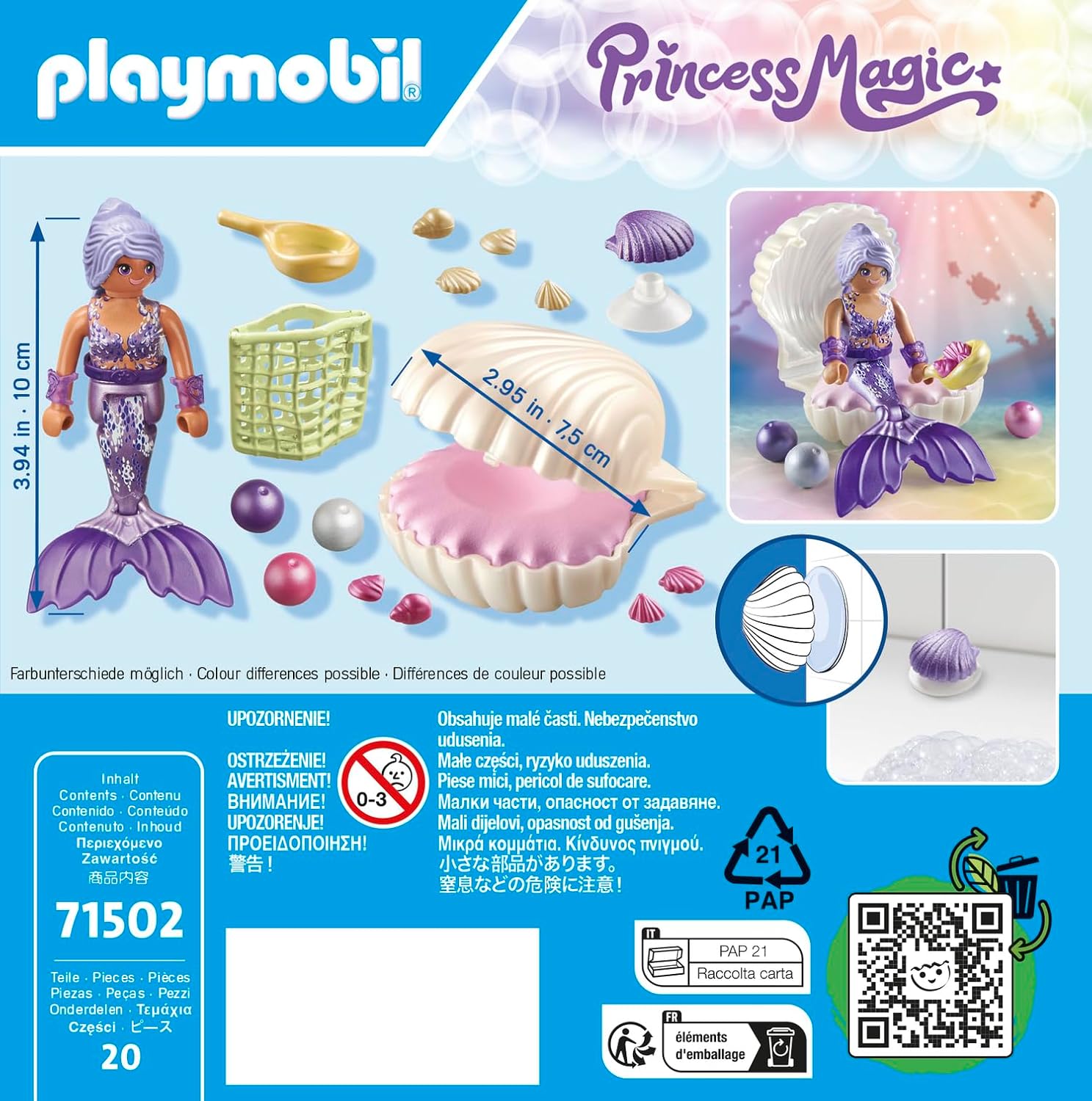 PLAYMOBIL Princess Magic — Sirène avec coquillage et perles – Image 29
