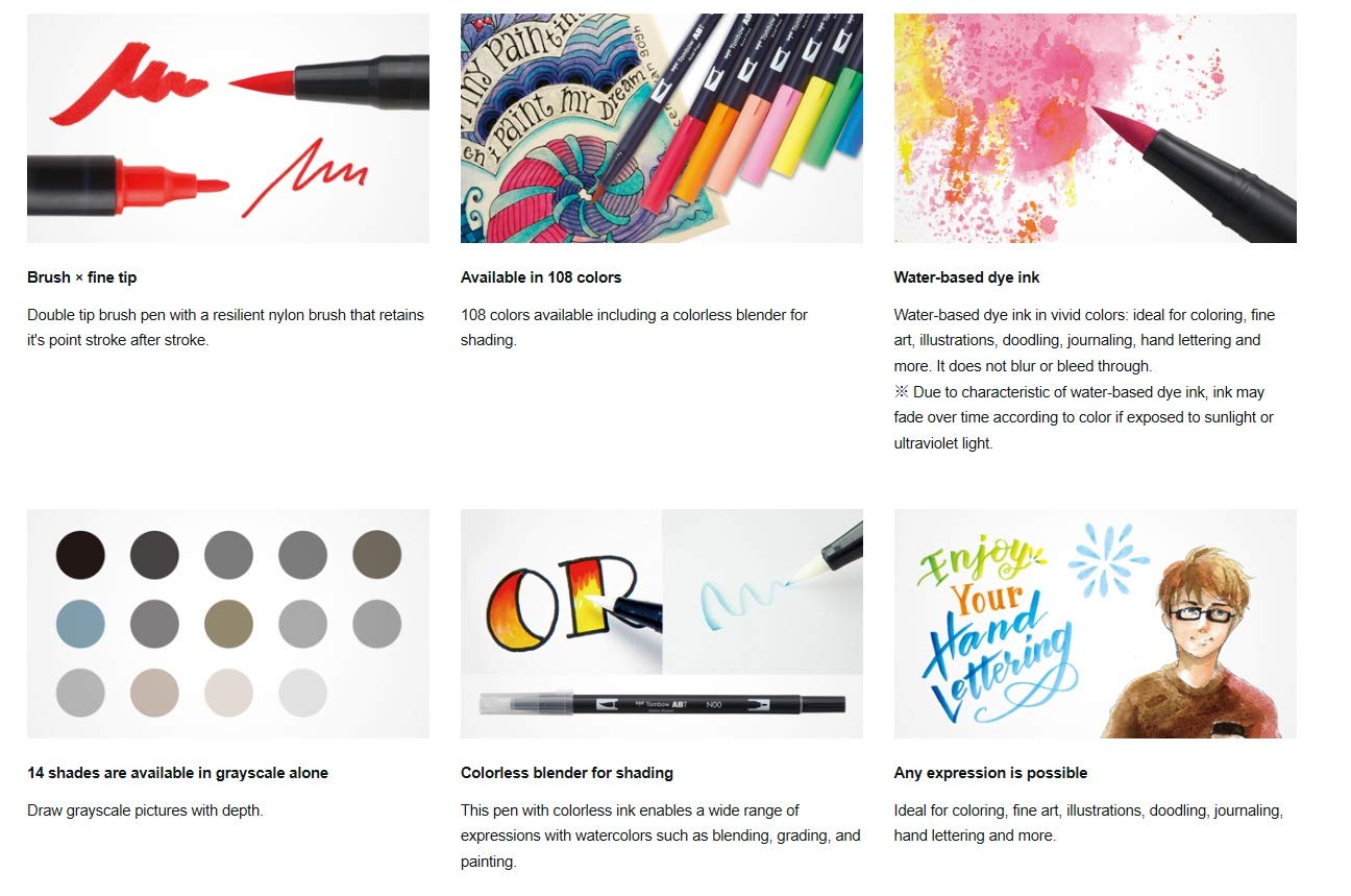 TOMBOW ABT-228 — Feutre pinceau à 2 pointes Gris Vert – Image 17
