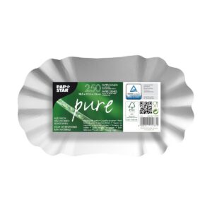 PAPSTAR Pure — 250 boîtes ovales en carton blanc 10,5 x 17,5 cm