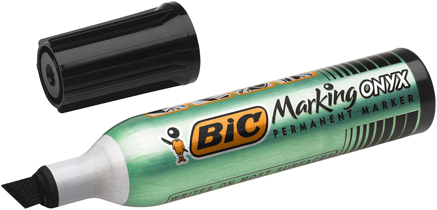 BIC Marking Onyx 1481 — Boîte de 12 marqueurs permanents noirs – Image 3
