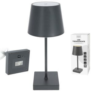 CEPEWA — Lampe de table LED tactile anthracite 26 cm