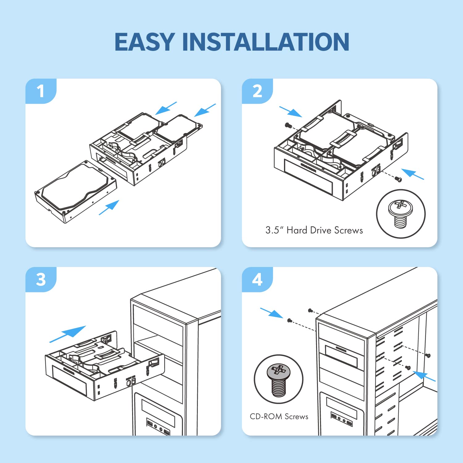 GRAUGEAR G-CV-235T525 — Cadre de montage 2x2,5" + 1x3,5 – Image 8