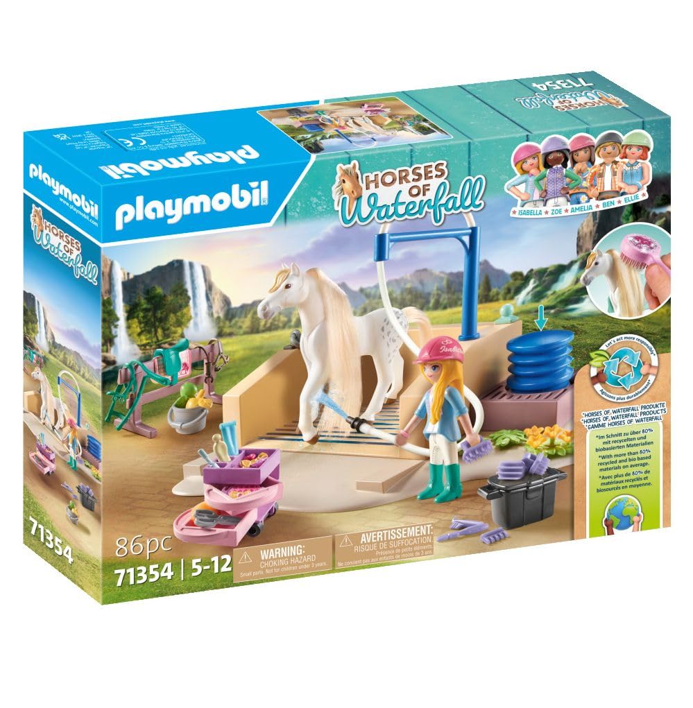 PLAYMOBIL Horses of Waterfall — Isabella & Lionne avec aire de lavage – Image 2