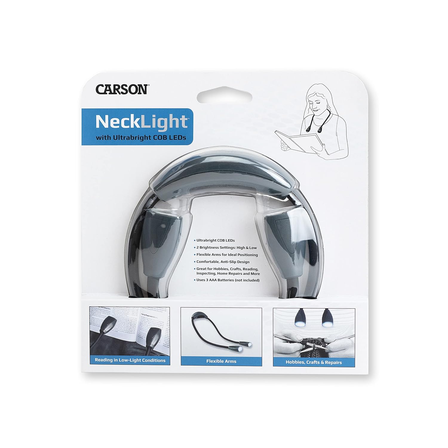 CARSON — Lampe de cou LED COB à deux têtes – Image 8