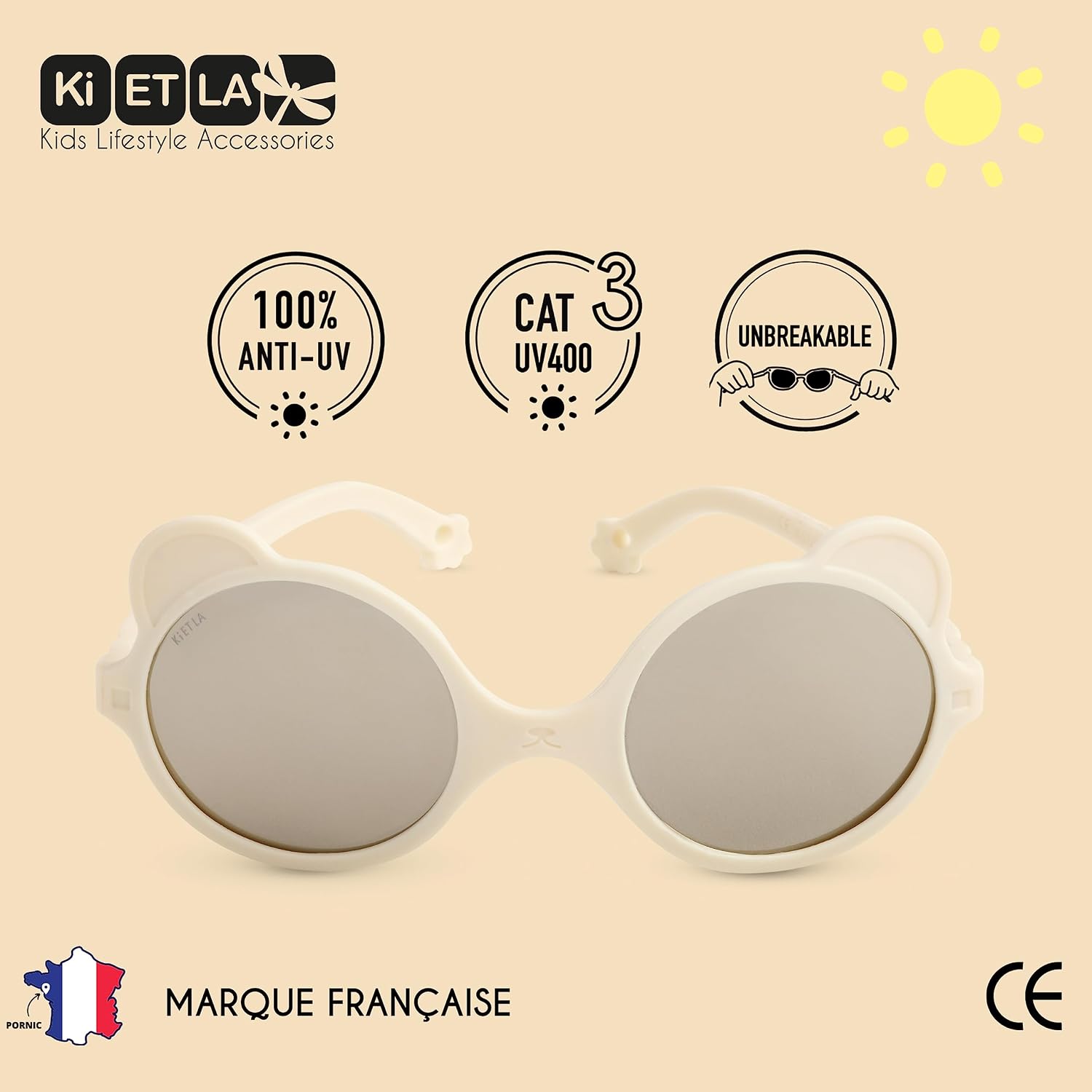 KI ET LA — Lunettes de soleil bébé Ourson 0-4 ans UV – Image 3