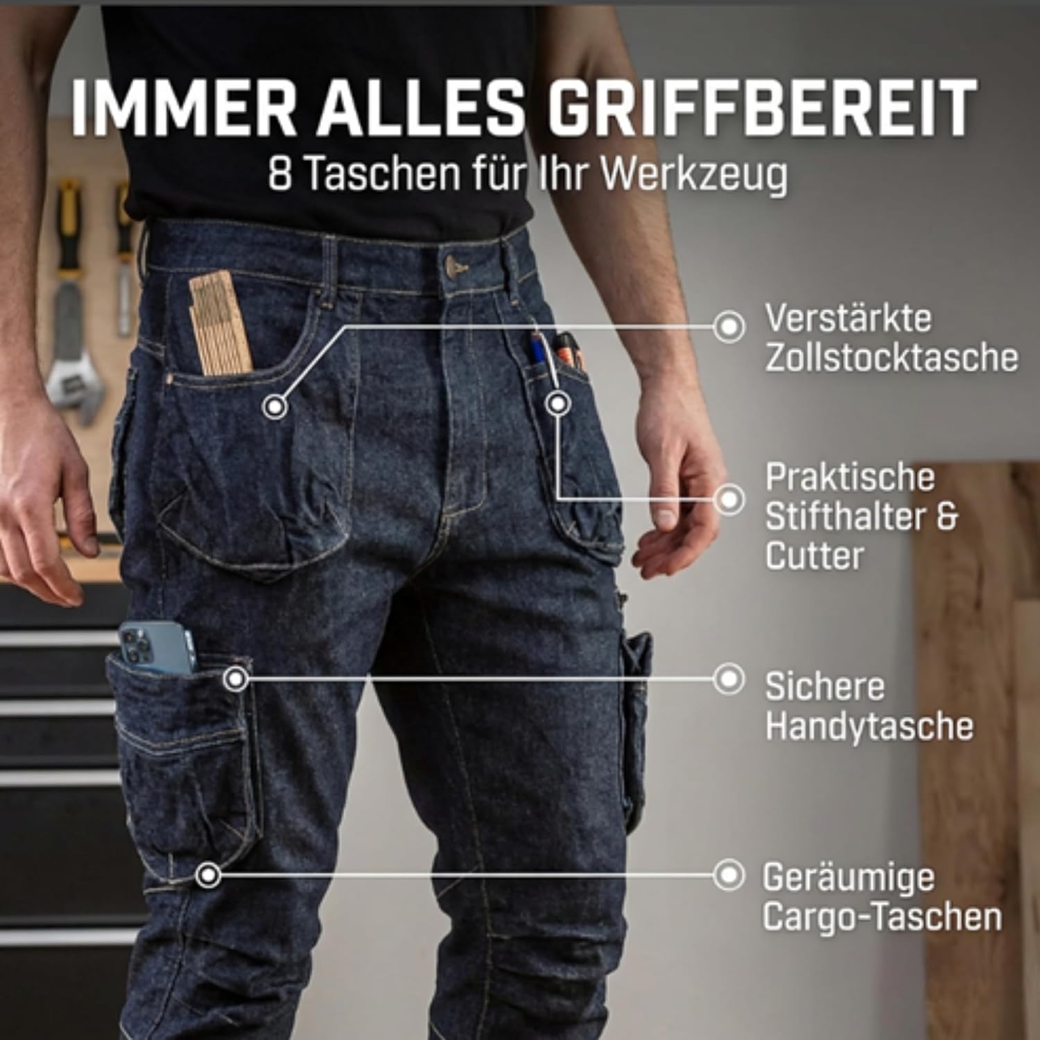NEO TOOLS — Pantalon de Travail en Denim Homme XS à XXXL – Image 5