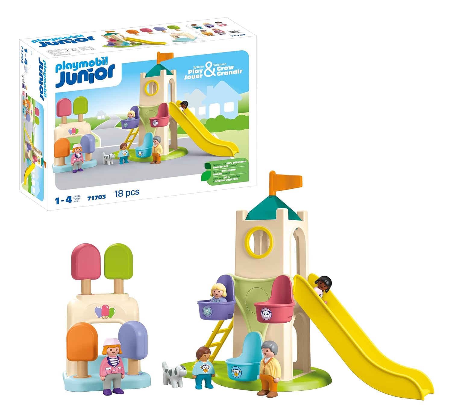 PLAYMOBIL Junior 71703 — Aire de Jeux avec Toboggan géant