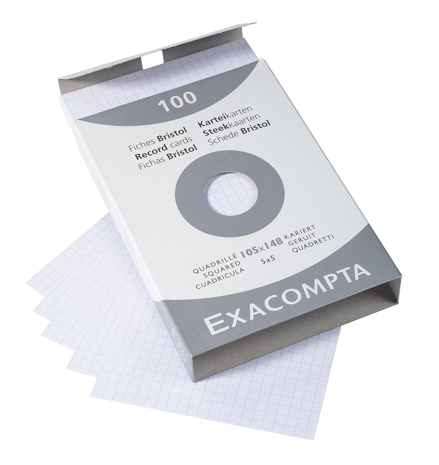 Exacompta - Réf. 13209E - Étui de 100 fiches bristol quadrillées 5x5 non perforées - format 105 x 148 mm - compatibles avec imprimante jet d'encre, laser et photocopieur - couleur blanc – Image 5
