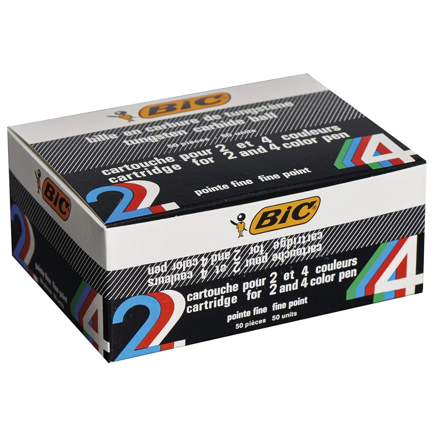 BIC 4 Couleurs Original Fine Recharges Stylo-Bille Pointe Fine (0,8 mm) - Bleu, Boîte de 50 – Image 5