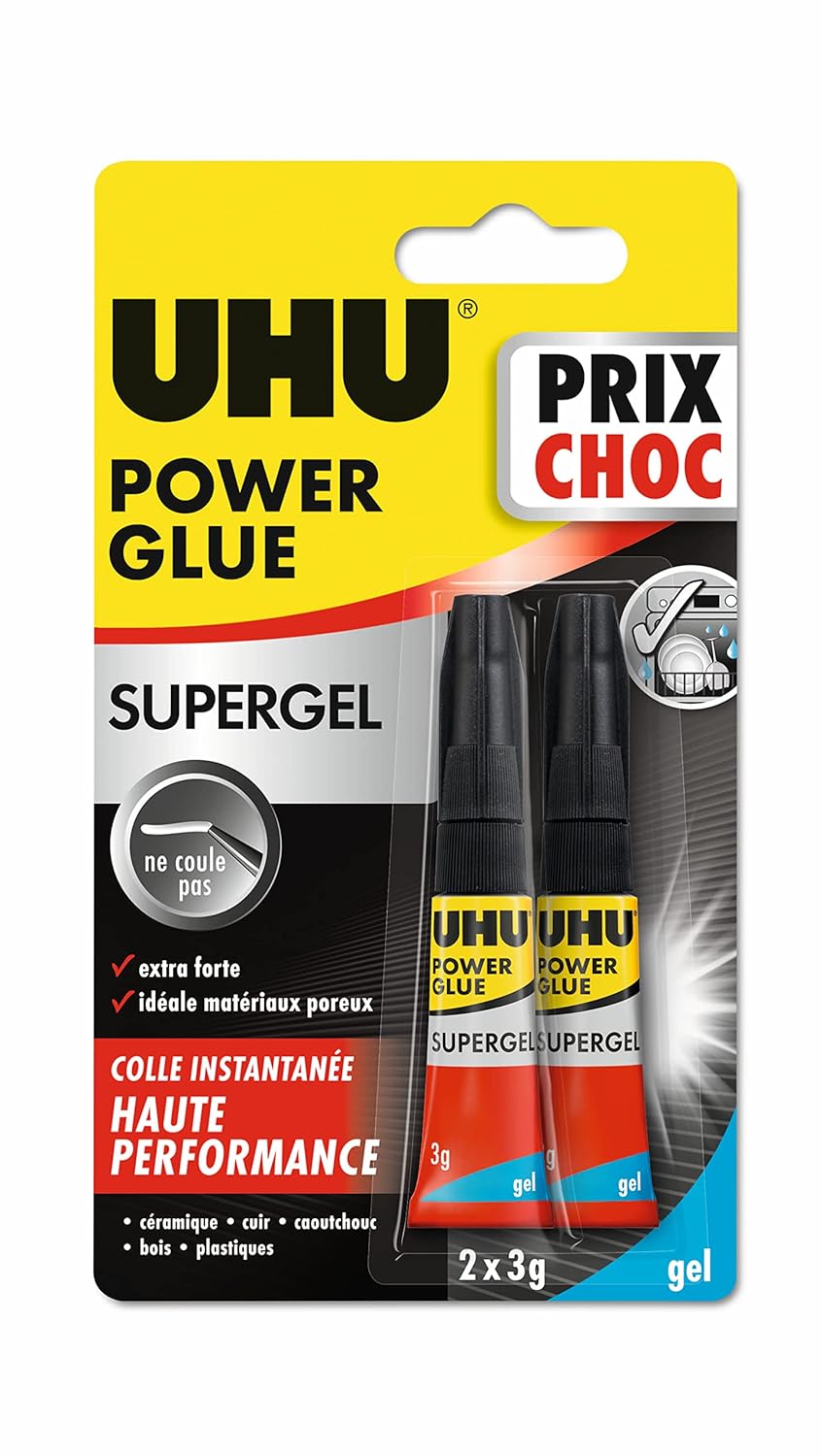 UHU Power Glue Gel — Colle instantanée transparente 2x3g