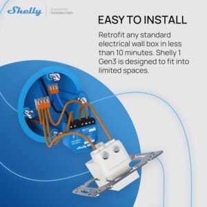 Alternative view of SHELLY 1 Gen3 — Interrupteur connecté Wi‑Fi 16A x2