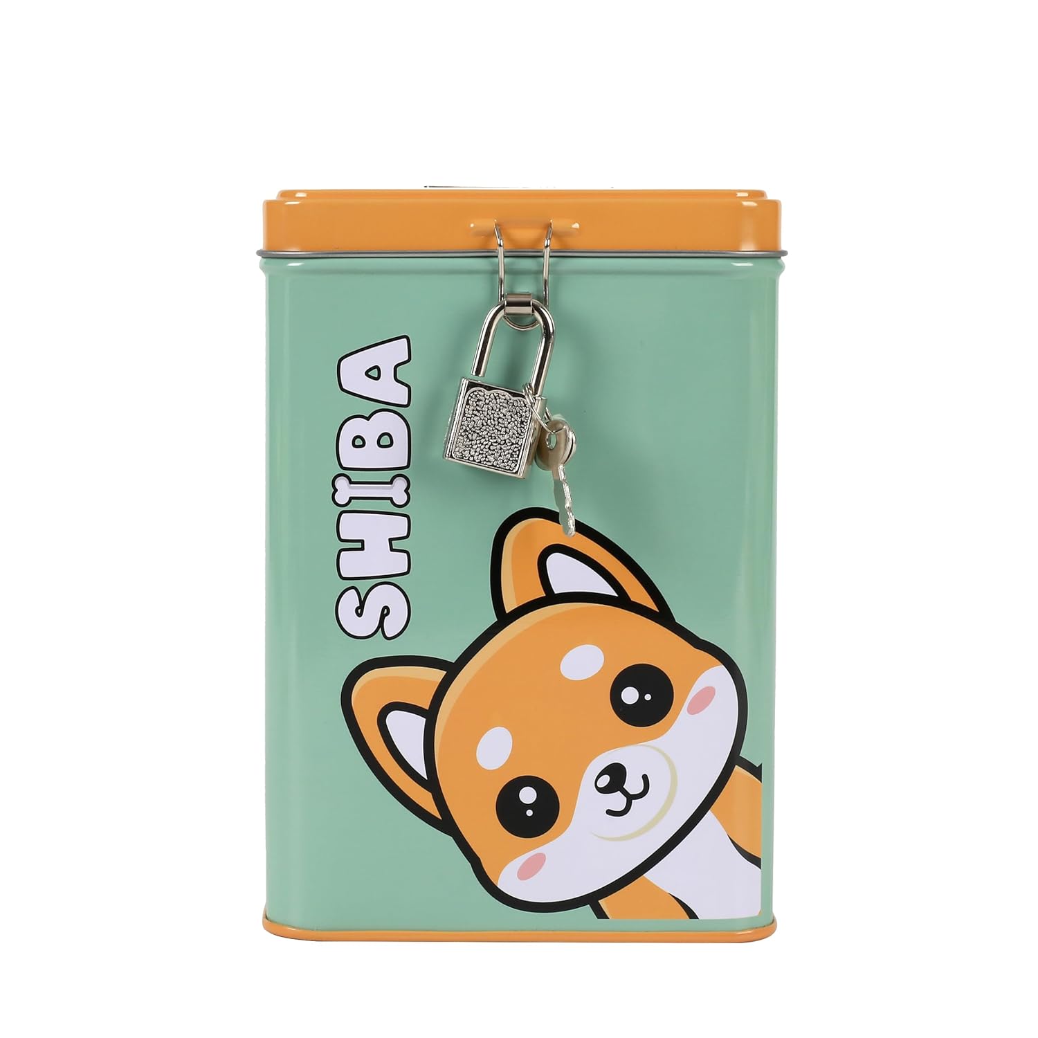 I-TOTAL — Tirelire en métal avec cadenas Shiba