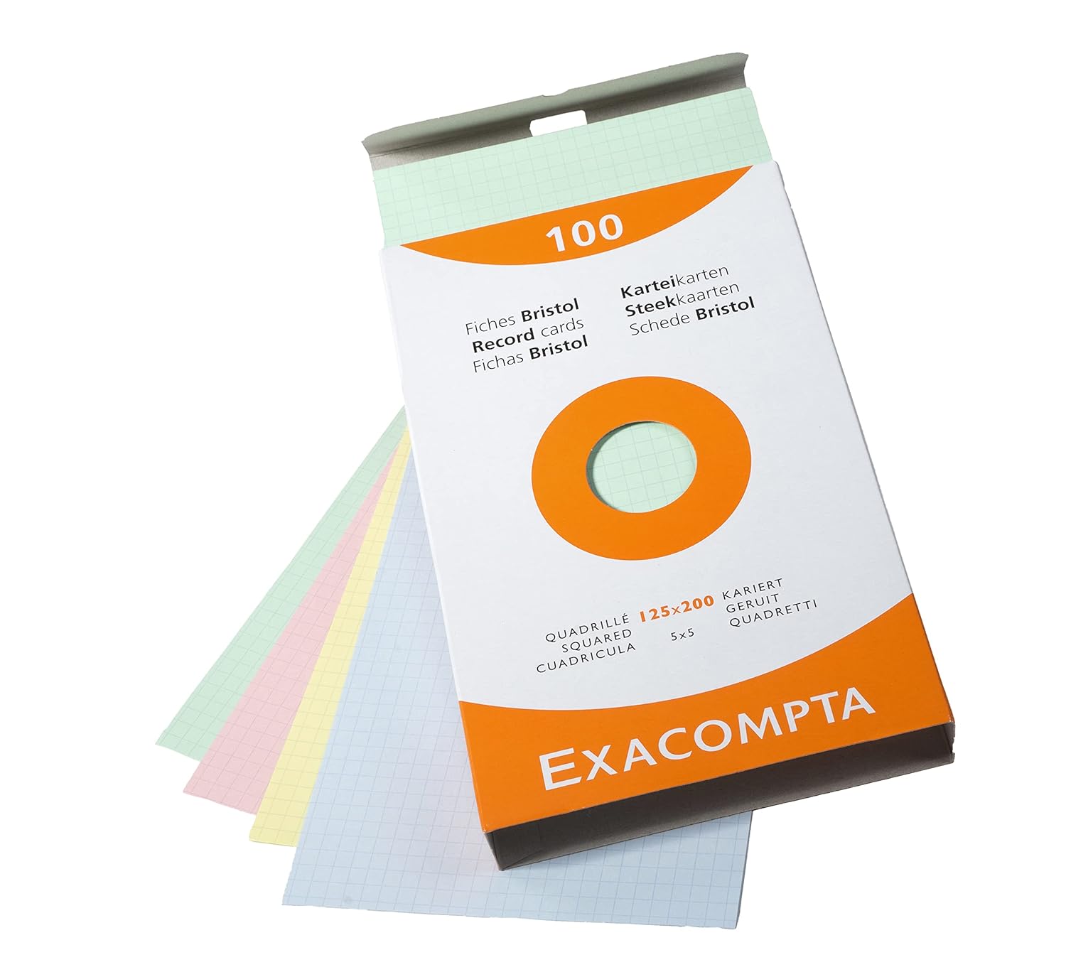 Exacompta - Réf. 13273E - Étui de 100 fiches bristol quadrillées 5x5 non perforées - format 125 x 200 mm - compatibles avec imprimante jet d'encre, laser et photocopieur - couleurs assorties – Image 19
