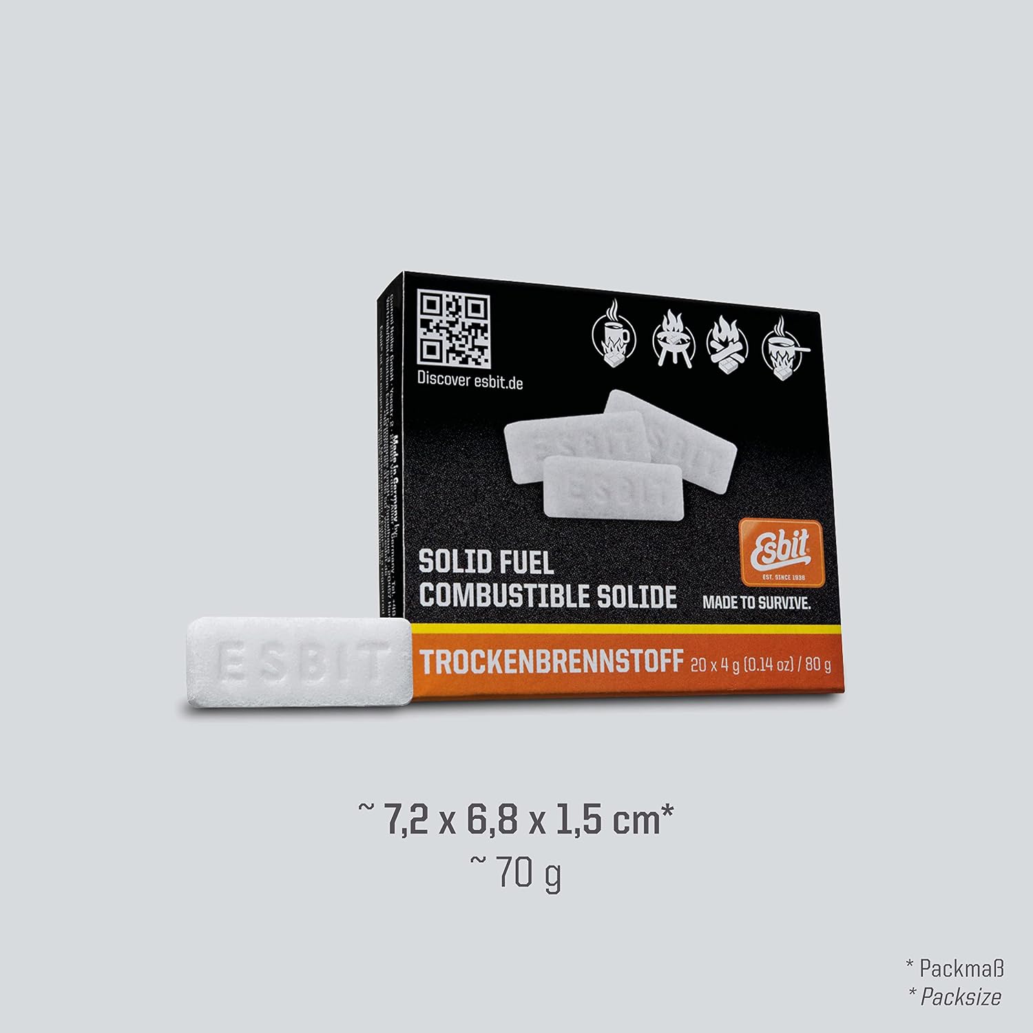 Esbit Trockbrennstoff 20 Comprimés pour Cuisiner et Réchauffer de Mets – Image 29