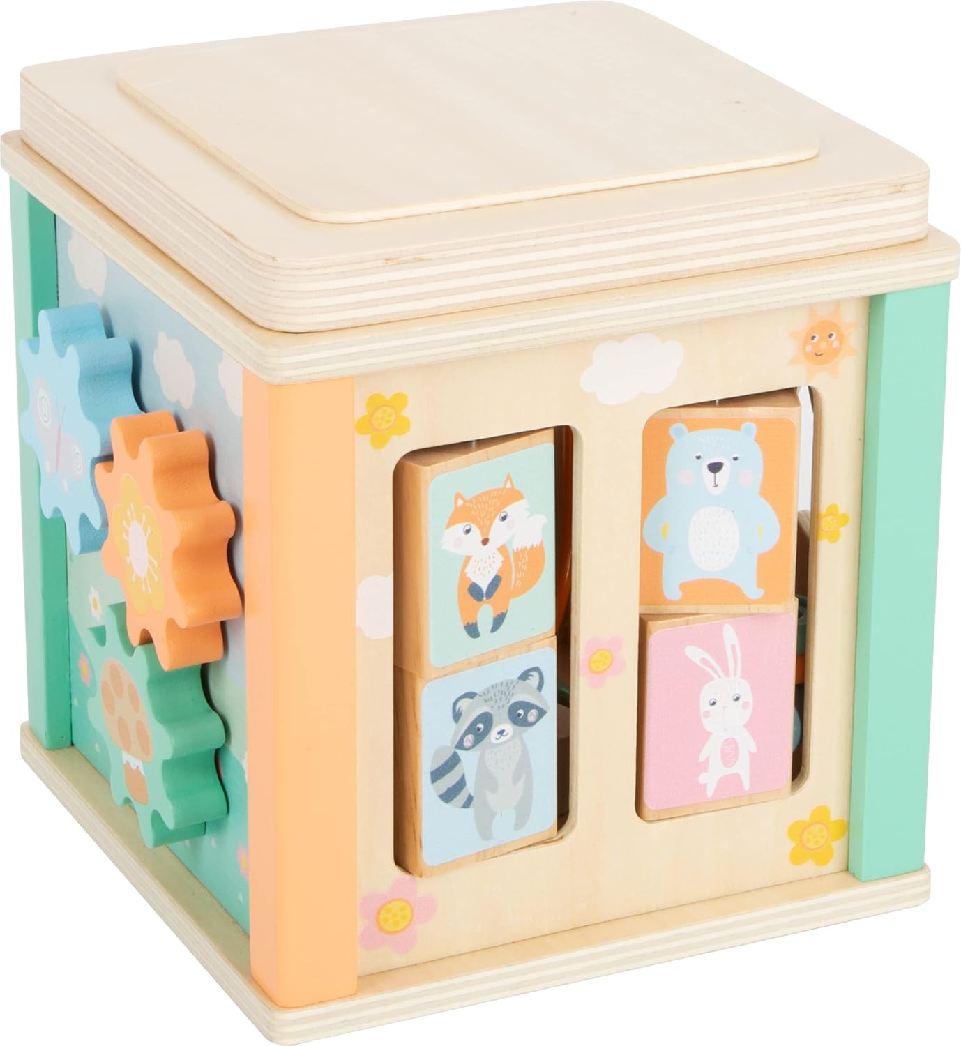 SMALL FOOT — Cube de motricité en bois pastel – Image 7