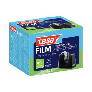 TESA Easy Cut — Dévidoir de bureau antidérapant noir 10 m x 15 mm