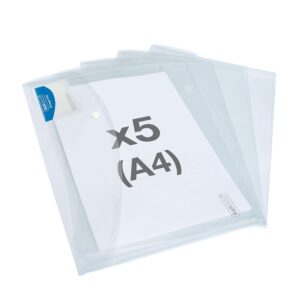 RAPESCO ECO — Pochettes à Bouton Pression A4 Transparent x5