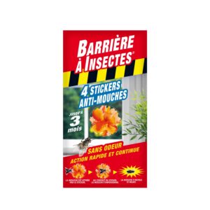 BARRIERE A INSECTES — Stickers Anti-Mouches Vitres x4