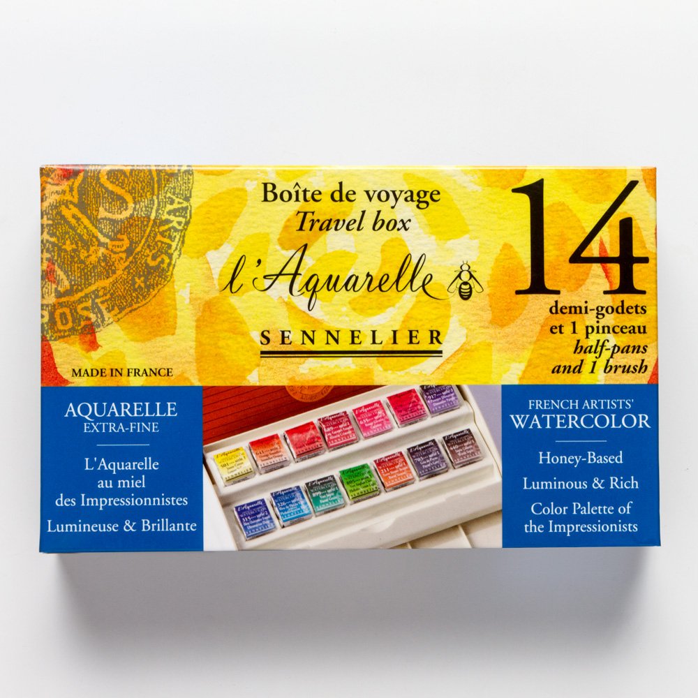 SENNELIER — Kit de voyage aquarelle 14 demi-tasses – Image 3