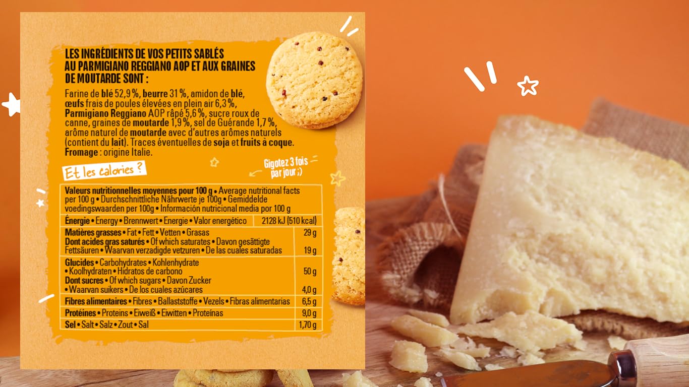 MICHELIN — Biscuits apéritifs au Parmigiano Reggiano 8x100g – Image 3