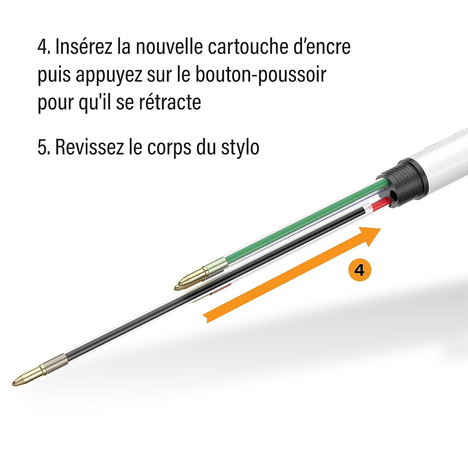 BIC 4 Couleurs - Recharges pour Stylo-Bille - Pointe Moyenne (1,0 mm) – Encre Verte, Lot Economique de 50 – Image 16