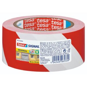 TESA — Ruban adhésif de signalisation blanc/rouge 66 m x 55 mm